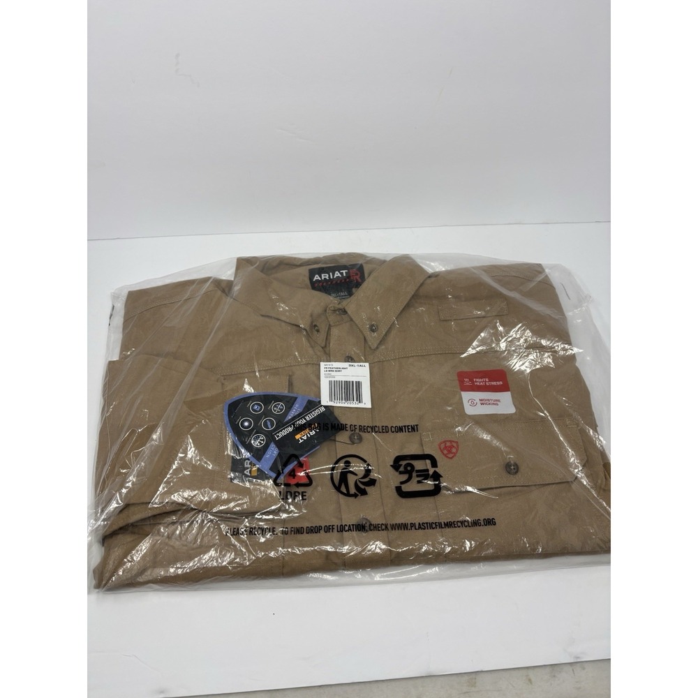 Ariat Men's FR Featherlight Work Shirt - Khaki Size 3XLT Tall New